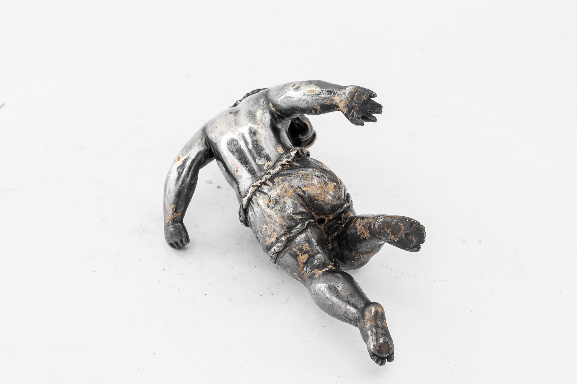 Art Deco Bronze (Silvered) Paperweight putto vienna around 1920s For Sale 6