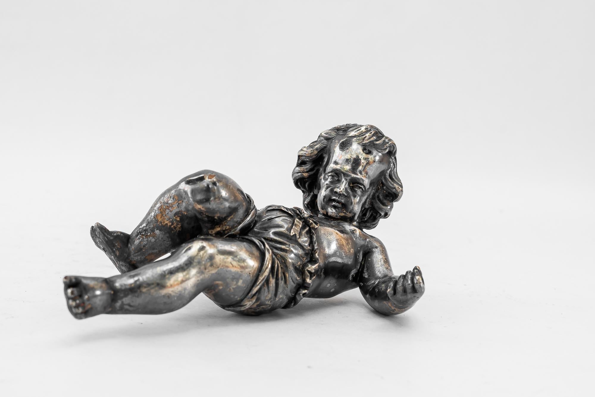 Art Deco Bronze (Silvered) Paperweight putto vienna around 1920s For Sale 2