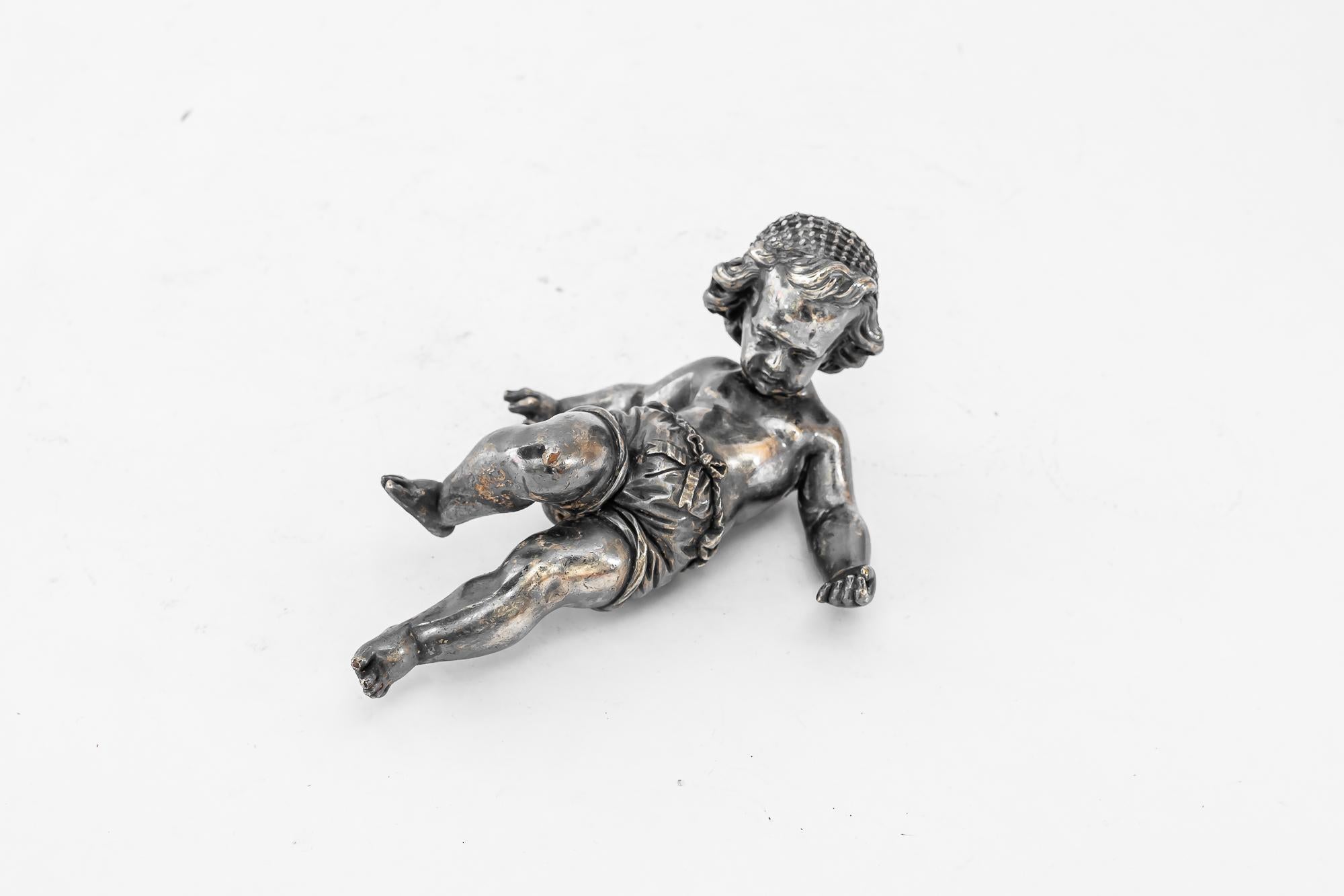 Art Deco Bronze (Silvered) Paperweight putto vienna around 1920s For Sale 3