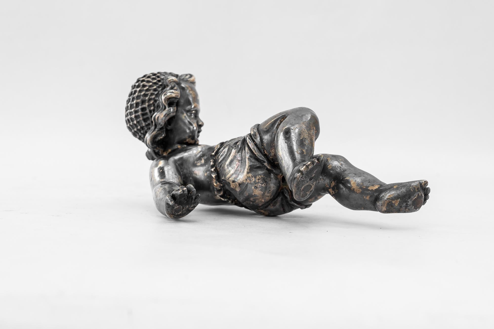 Art Deco Bronze (Silvered) Paperweight putto vienna around 1920s For Sale 4