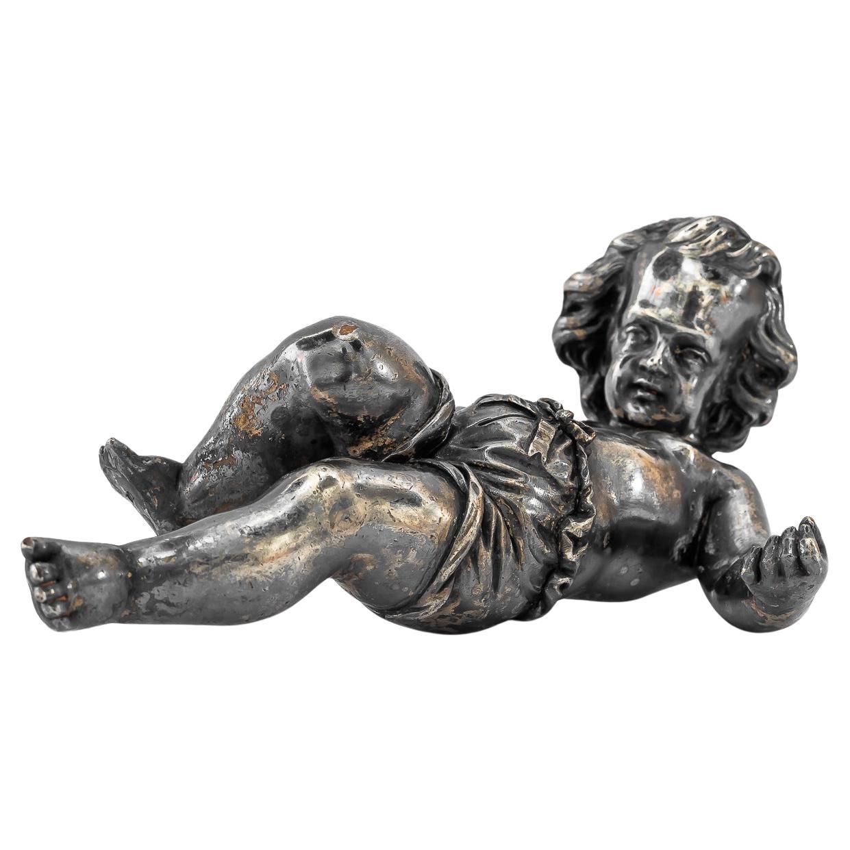 Art Deco Bronze (Silvered) Paperweight putto vienna around 1920s For Sale