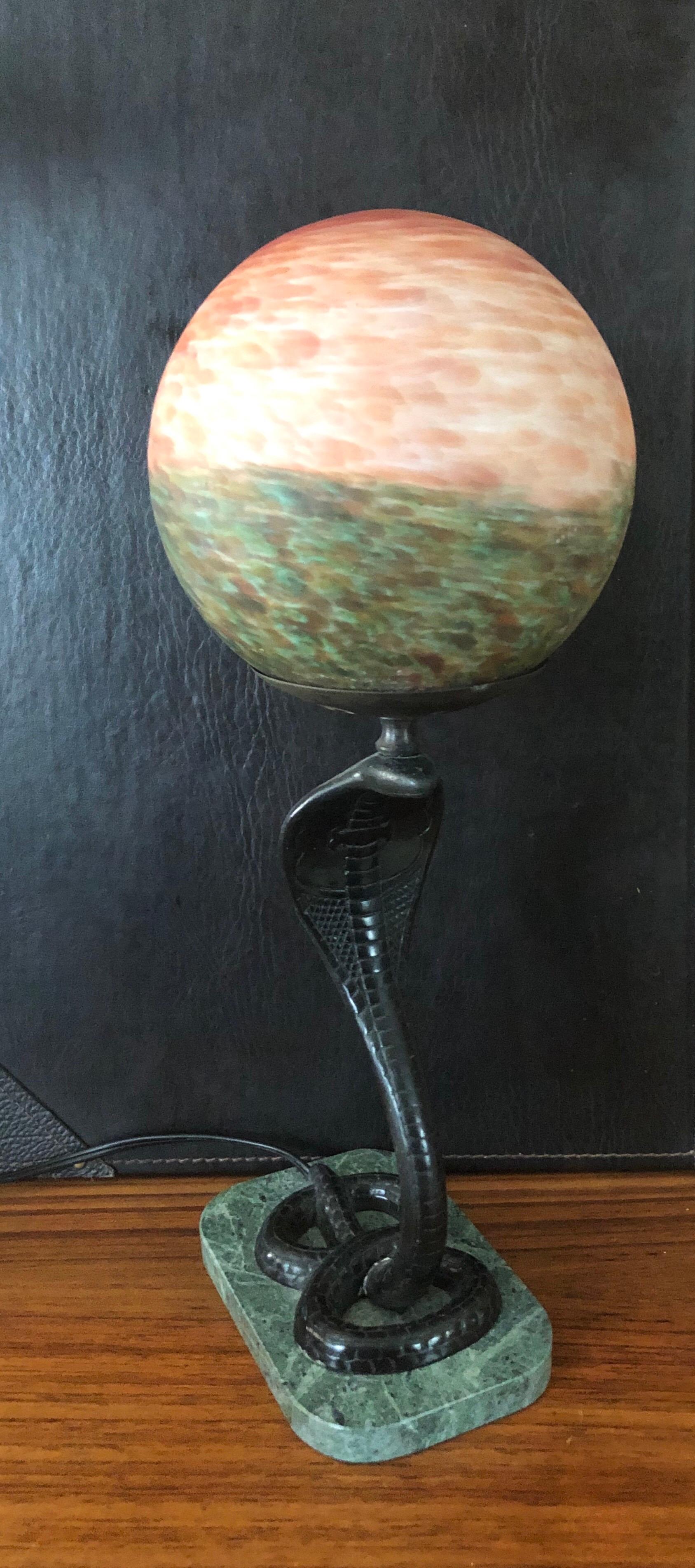 snake bronze table lamp