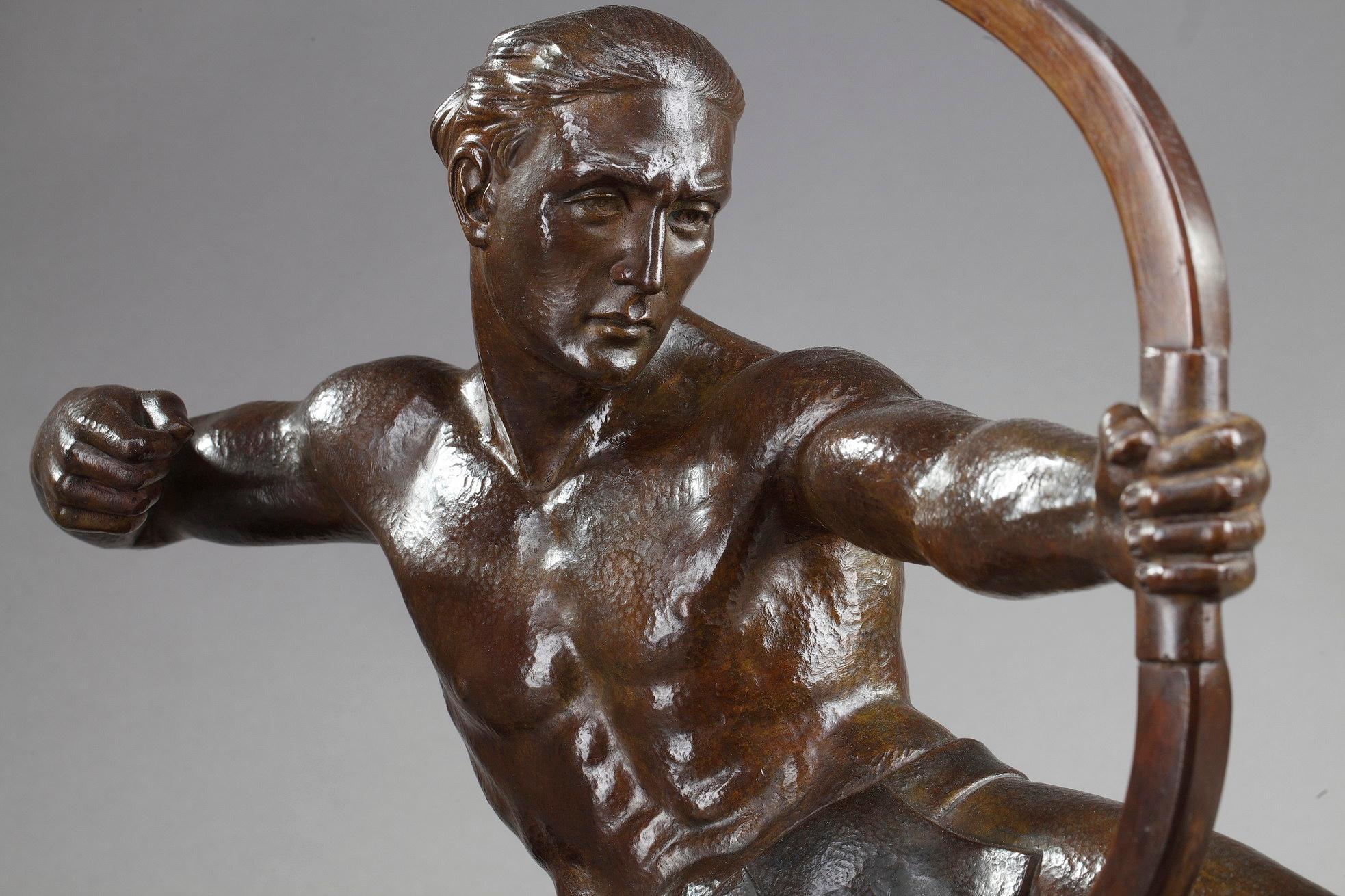 Art Deco Bronze Statue Archer In Good Condition In Paris, FR