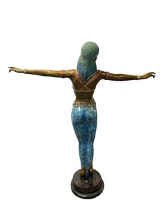 Art Deco Bronze Statue Chiparus Semiramis Egyptian Dancer Casting