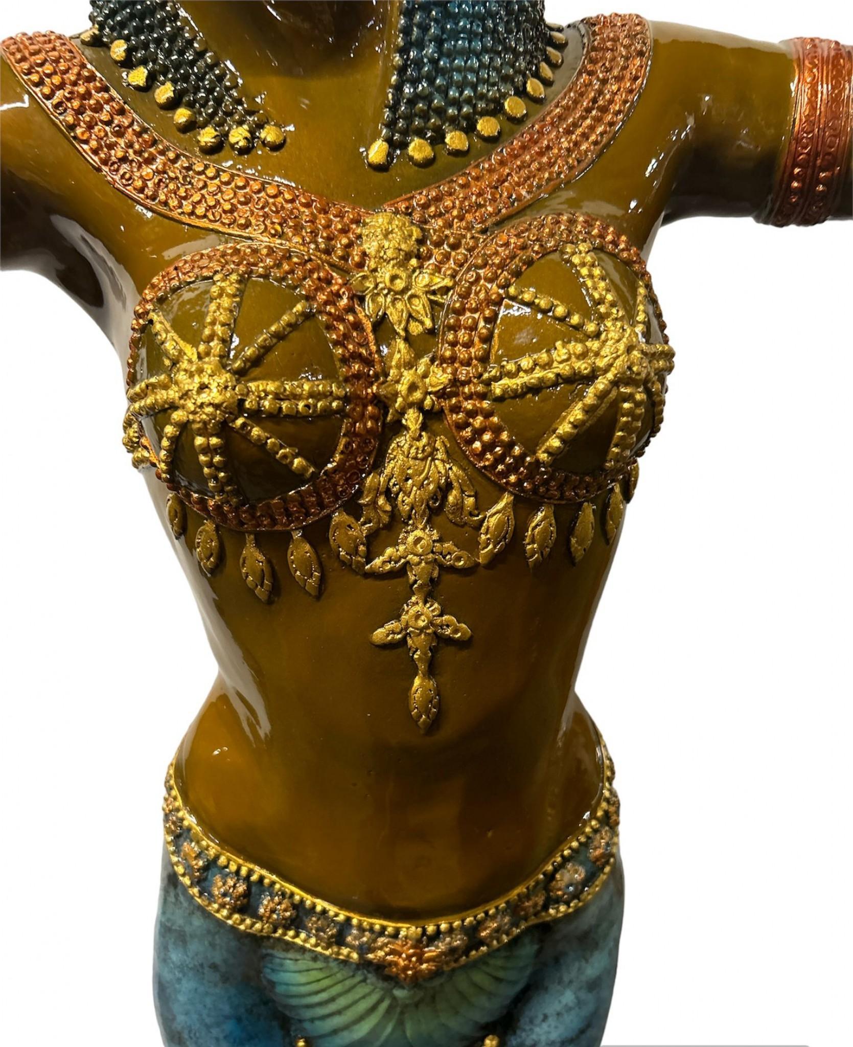 Art Deco Bronze Statue Chiparus Semiramis Egyptian Dancer Casting 5