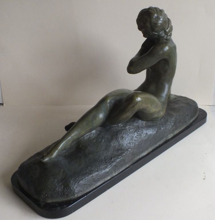 French Art Deco Bronze Statue, France 1930s Classic Nude by Cipriani