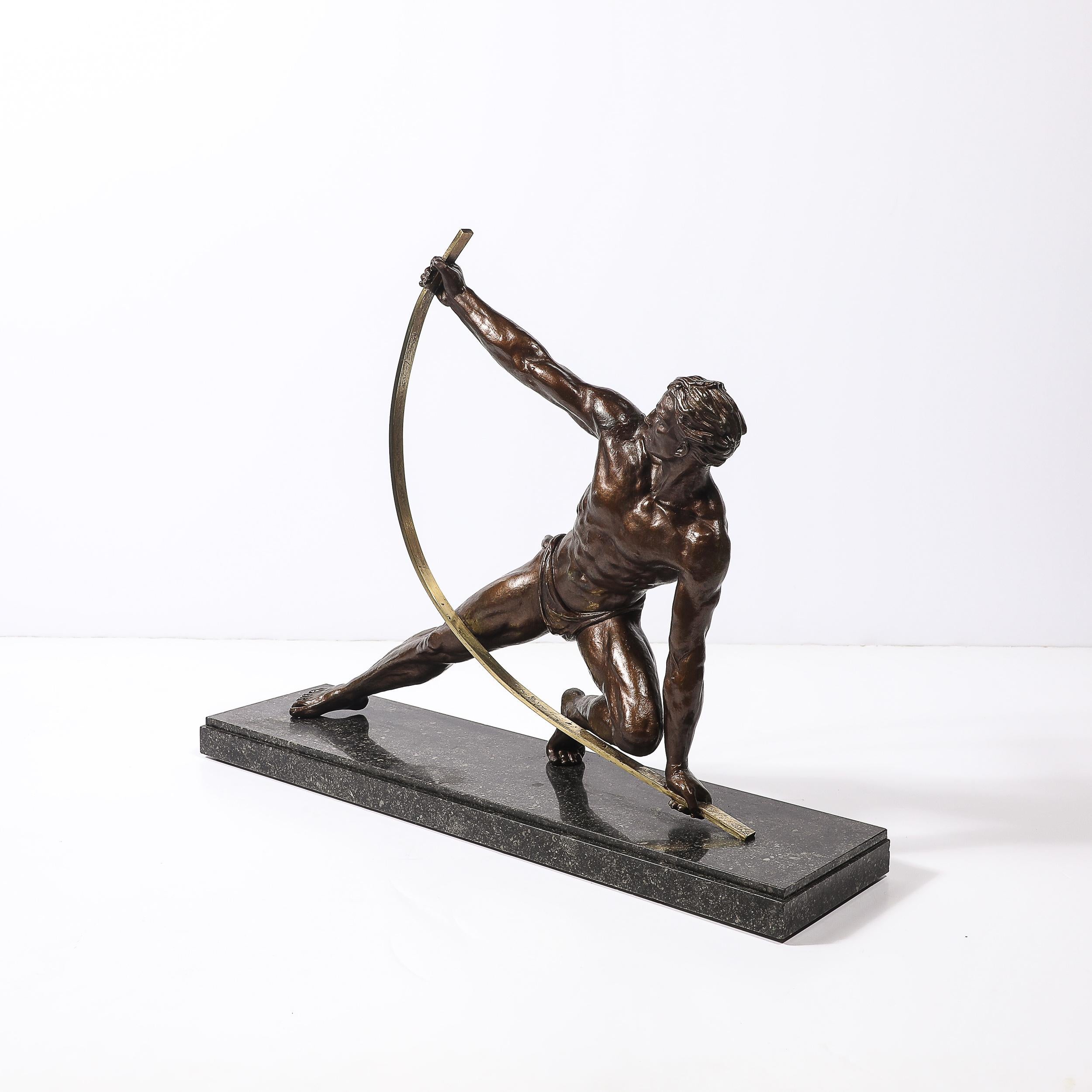 Bronzo Statua di bronzo Art Deco di un uomo 