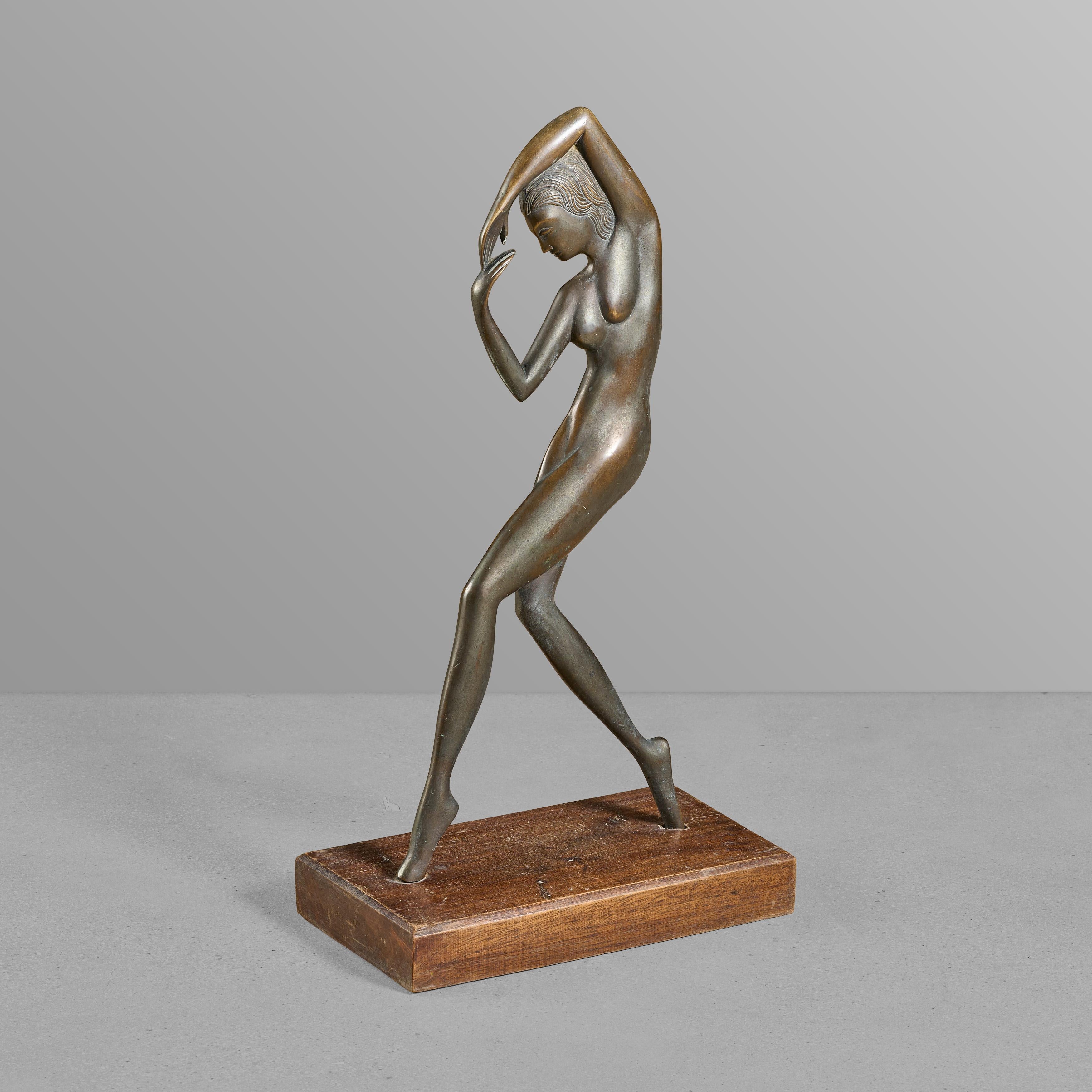Argentine Art Deco Bronze Statue of Muse