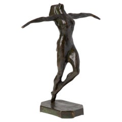 Art Deco bronze statuette of a dancer, by Fernand Larapidie, France, circa 1930