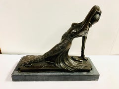 Art Deco Bronze Statute of a Flapper Dancer