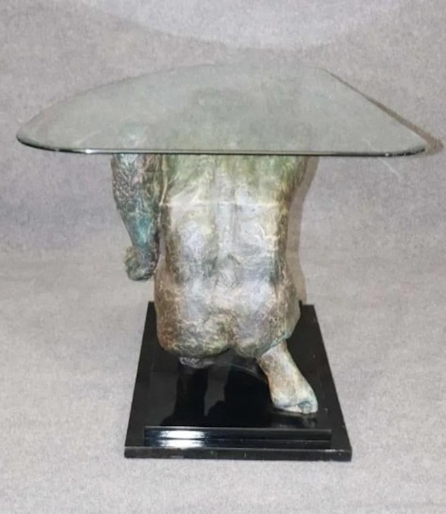 20th Century Art Deco Bronze Style Console Table For Sale