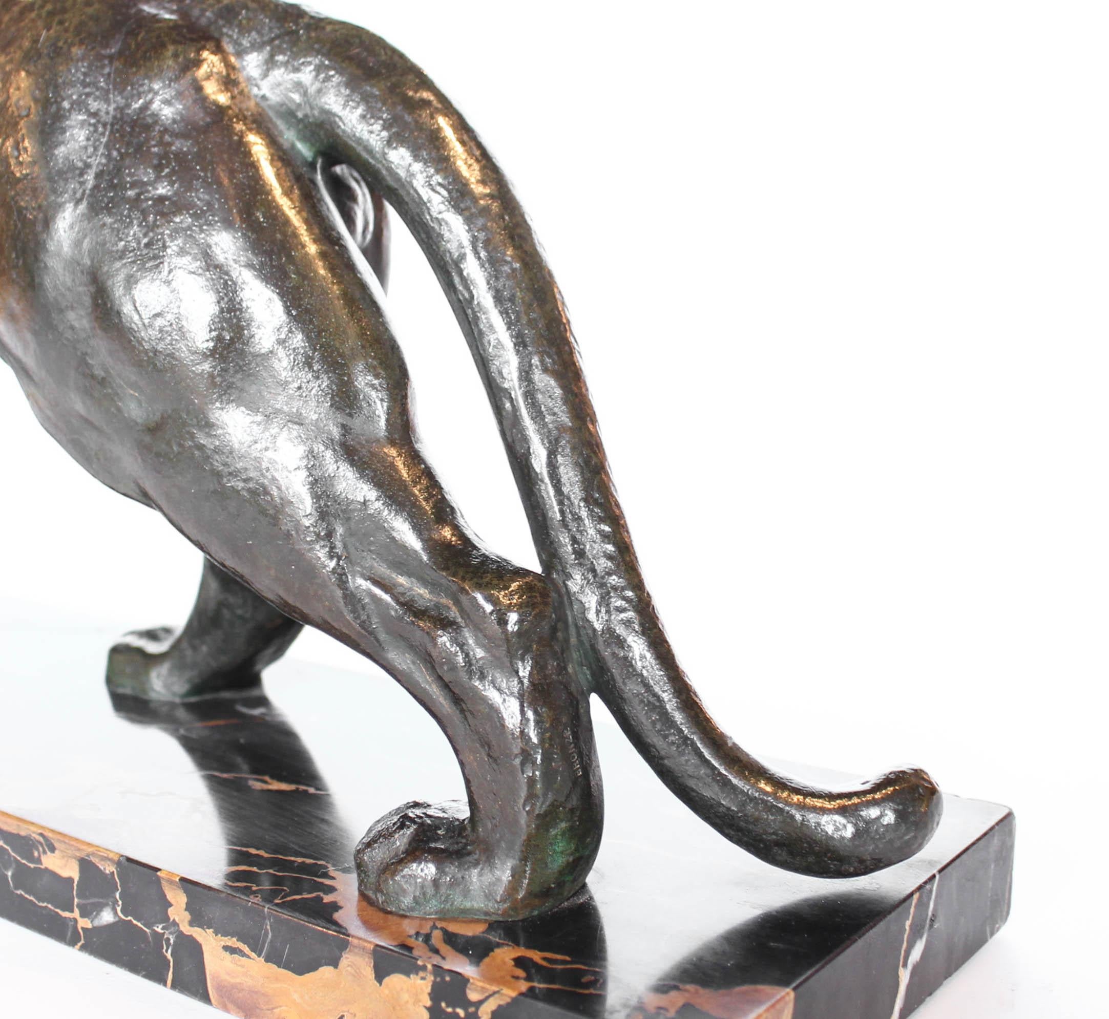 Art Deco Bronze Tiger by Henri Bargas 6