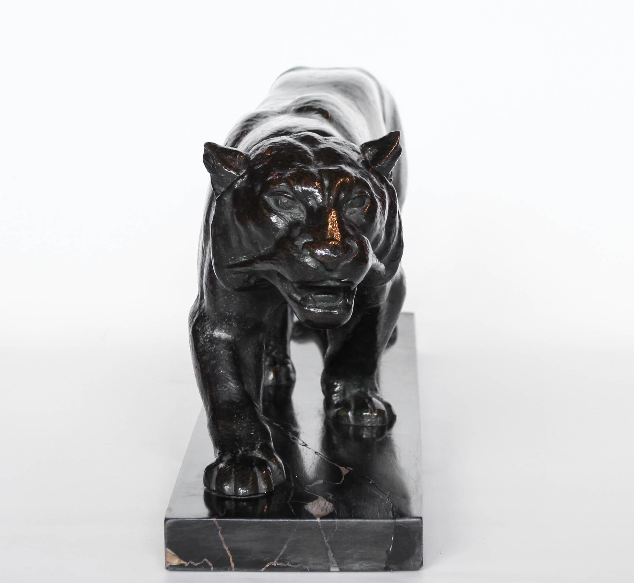 Art Deco Bronze Tiger by Henri Bargas 1