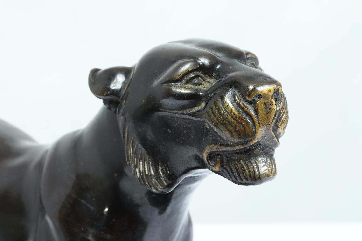 Art Deco Bronze Tiger by Irene Rochard, circa 1920 2