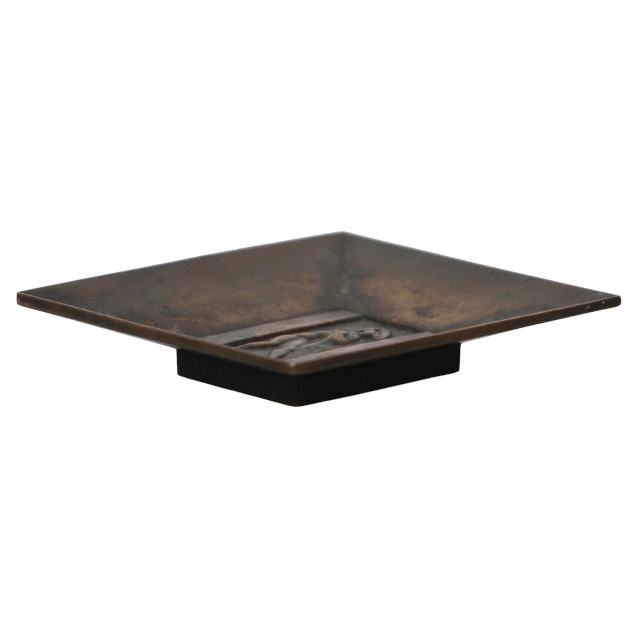 Art Deco Bronze Tray by GAB, 1930s, Sweden