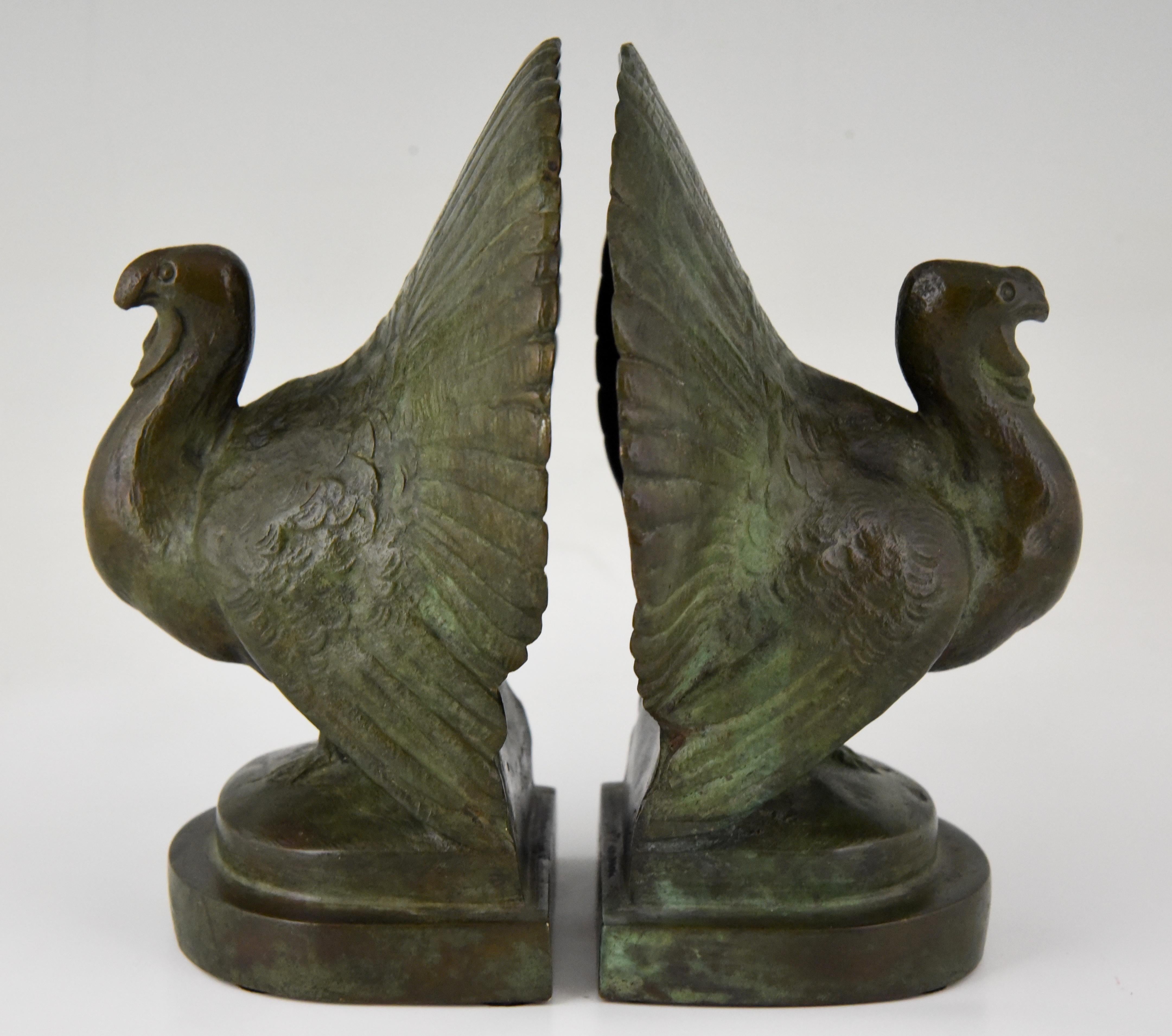 20th Century Art Deco Bronze Turkey Bookends by Claude, France, 1925