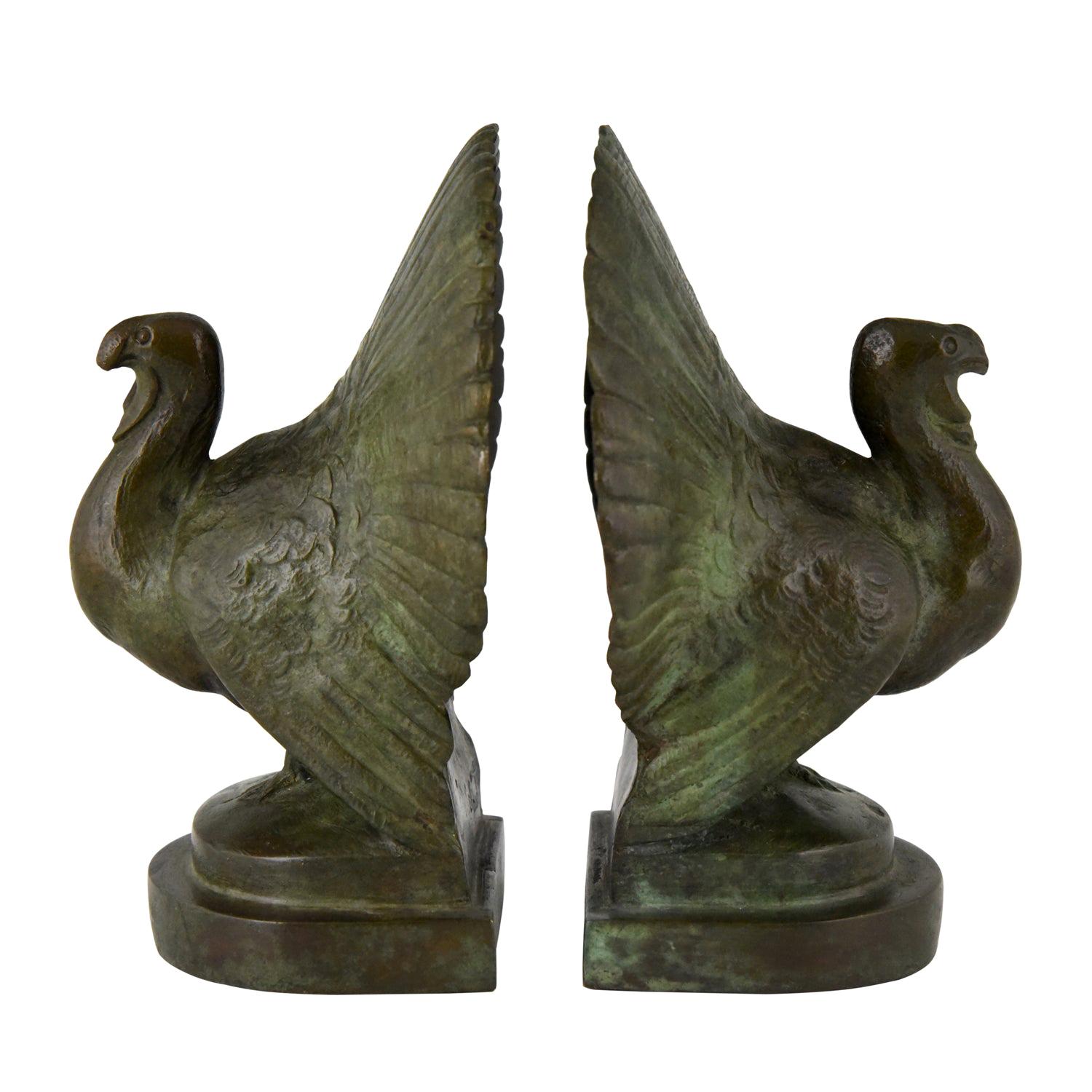 Art Deco Bronze Turkey Bookends by Claude, France, 1925