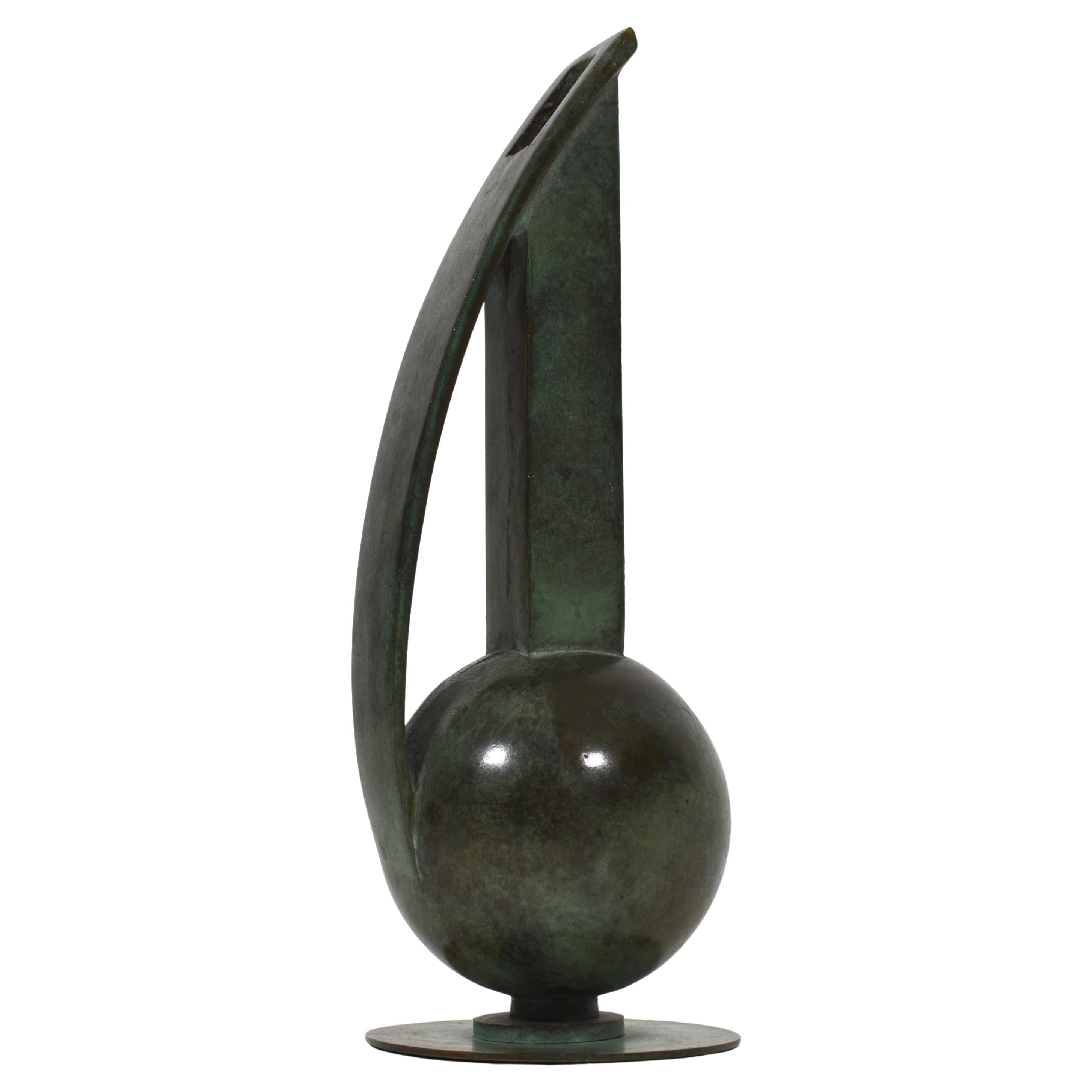 Art Deco Bronze Vase by Bowi, Sweden, 1930s