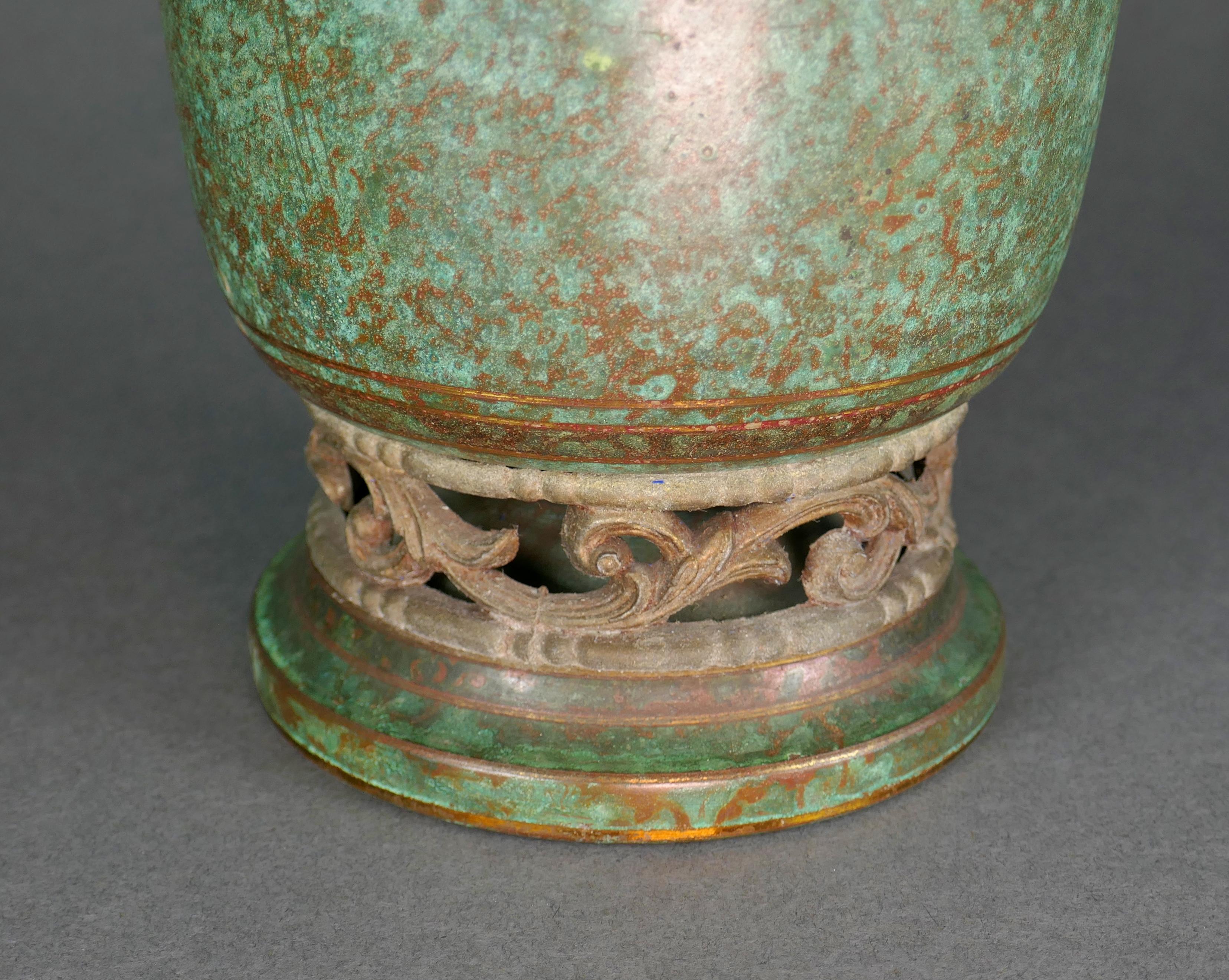 Art Deco Bronze Vase by Carl Sorensen 1