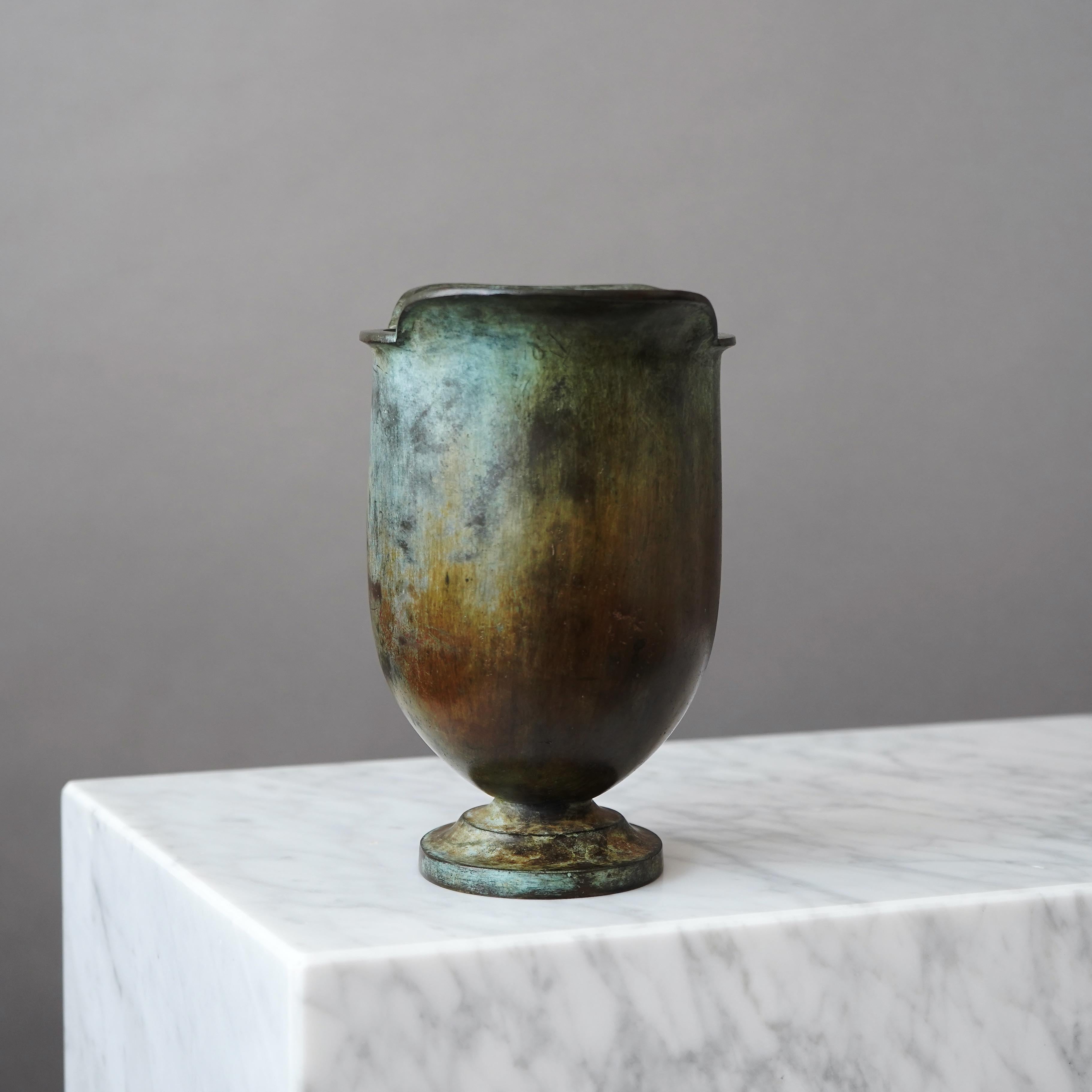 Art Deco Bronze Vase by GAB Guldsmedsaktiebolaget, Sweden, 1930s For Sale 3