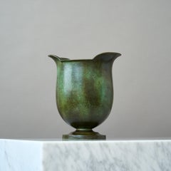 Art Deco Bronze Vase by GAB Guldsmedsaktiebolaget, Sweden, 1930s