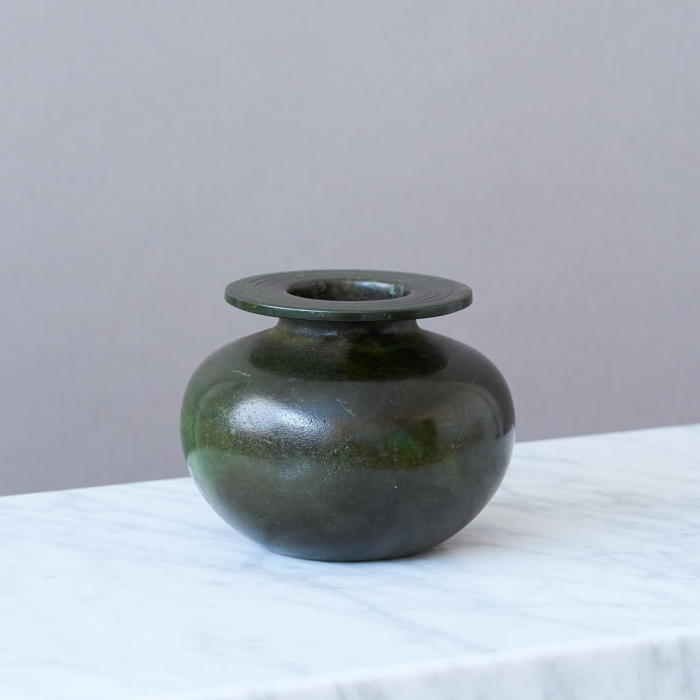Swedish Art Deco Bronze Vase by GAB Guldsmedsaktiebolaget, Sweden, 1930s For Sale