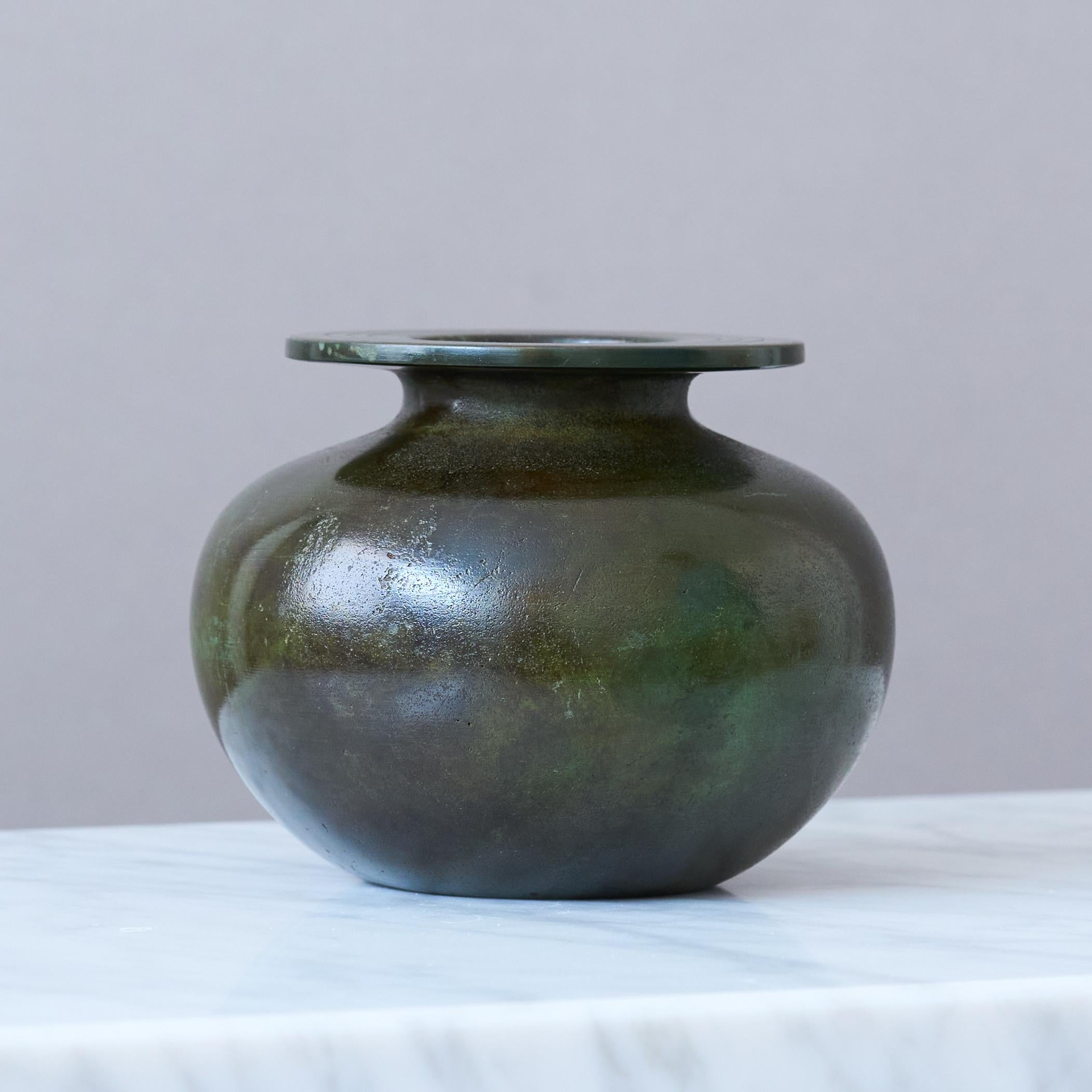 Art Deco Bronze Vase by GAB Guldsmedsaktiebolaget, Sweden, 1930s For Sale 2