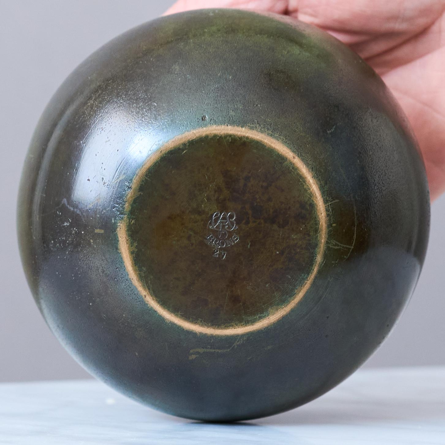 Art Deco Bronze Vase by GAB Guldsmedsaktiebolaget, Sweden, 1930s For Sale 3