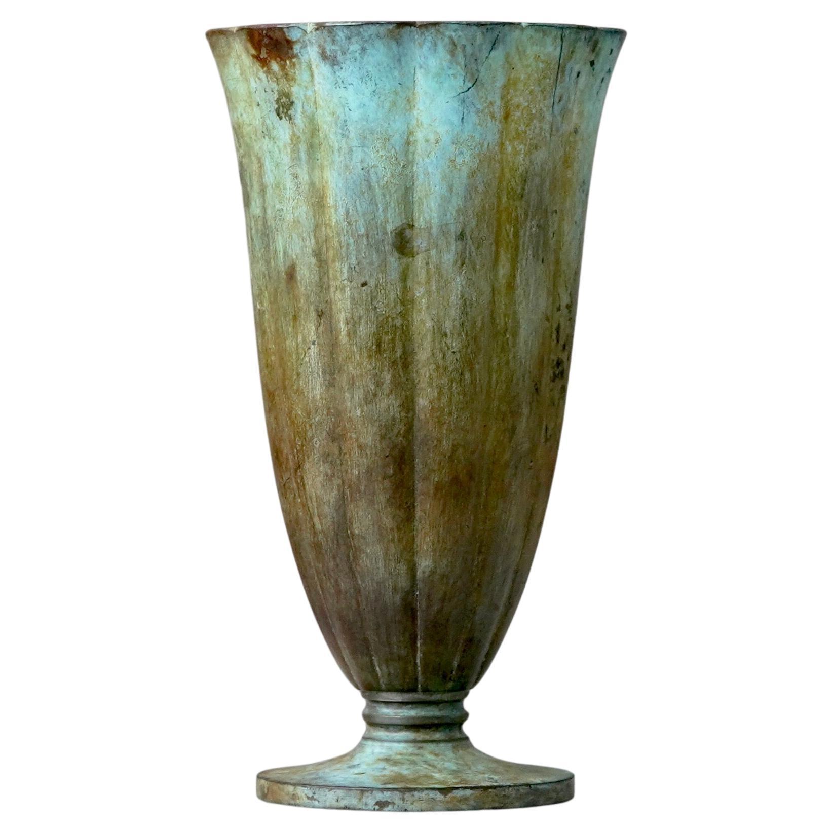 Bronzevase im Art déco-Stil von GAB Guldsmedsaktiebolaget, Schweden, 1930er Jahre