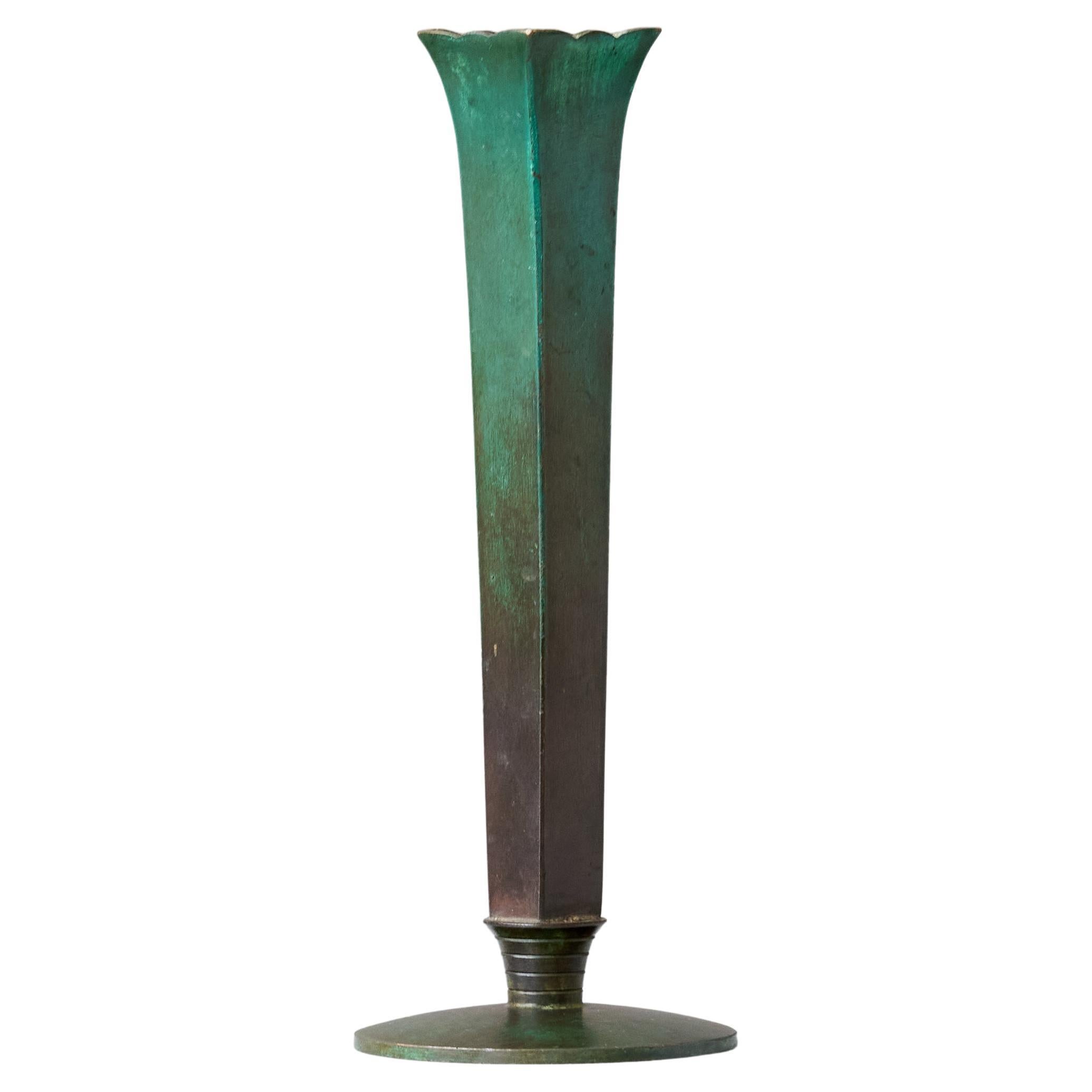 Art Deco Bronze Vase by GAB Guldsmedsaktiebolaget, Sweden, 1930s.