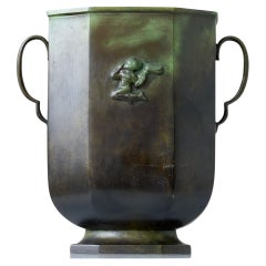 Art Deco Bronze Vase by GAB Guldsmedsaktiebolaget, Sweden, 1930s.