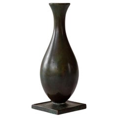 Art Deco Bronze Vase by GAB, Guldsmedsaktiebolaget, Sweden, 1930s
