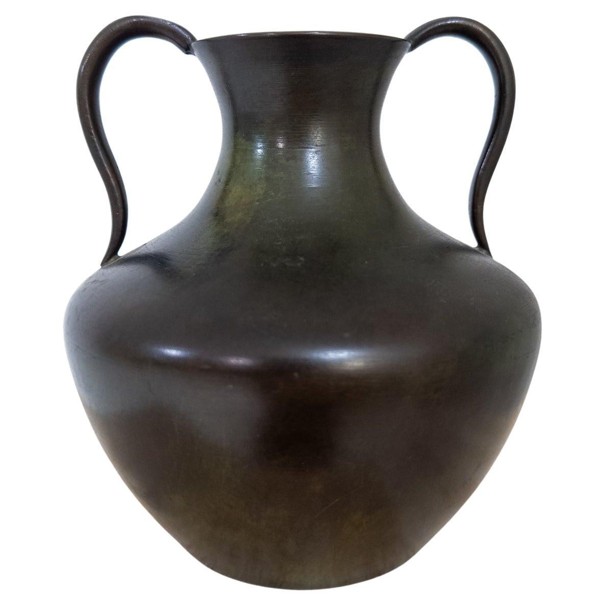Art Deco Bronze Vase by GAB, Sweden, 1930s
