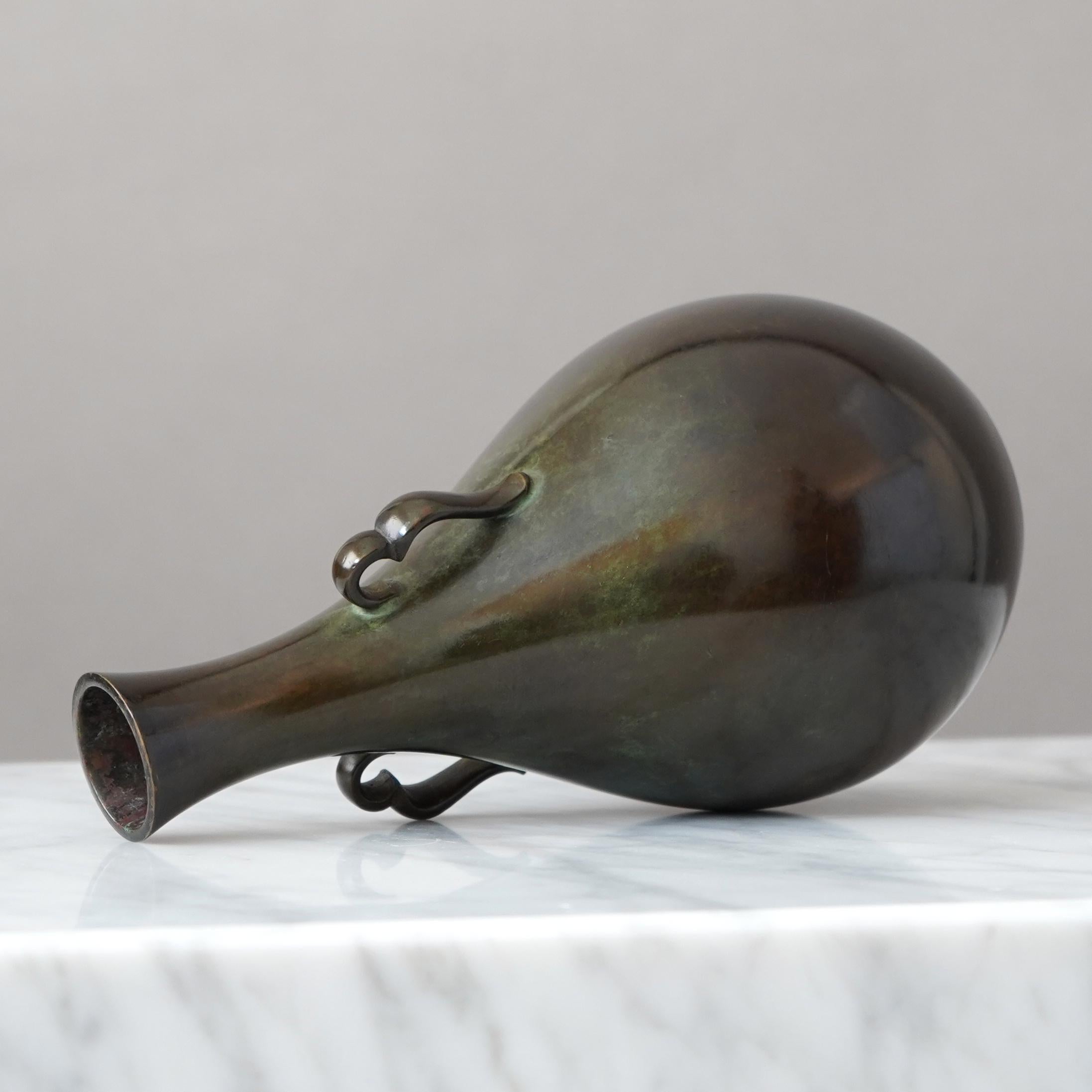 Métal Art Deco Bronze Vase by Just Andersen, Denmark, 1930s en vente