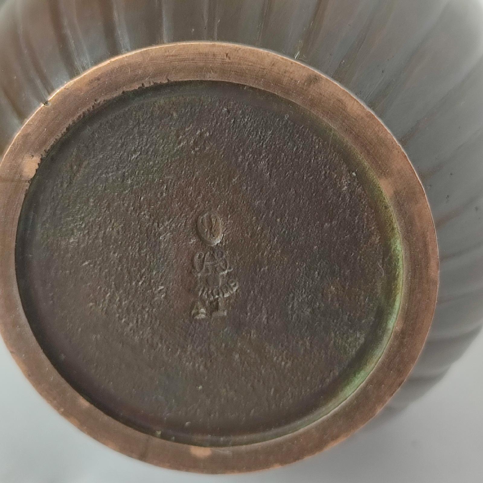 Vaso Art Deco in bronzo di Just Andersen in vendita 4