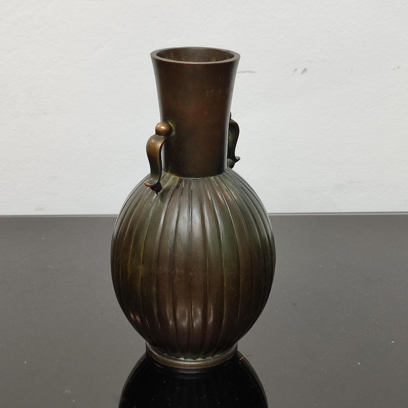 Vaso Art Deco in bronzo di Just Andersen In condizioni buone in vendita a Bochum, NRW