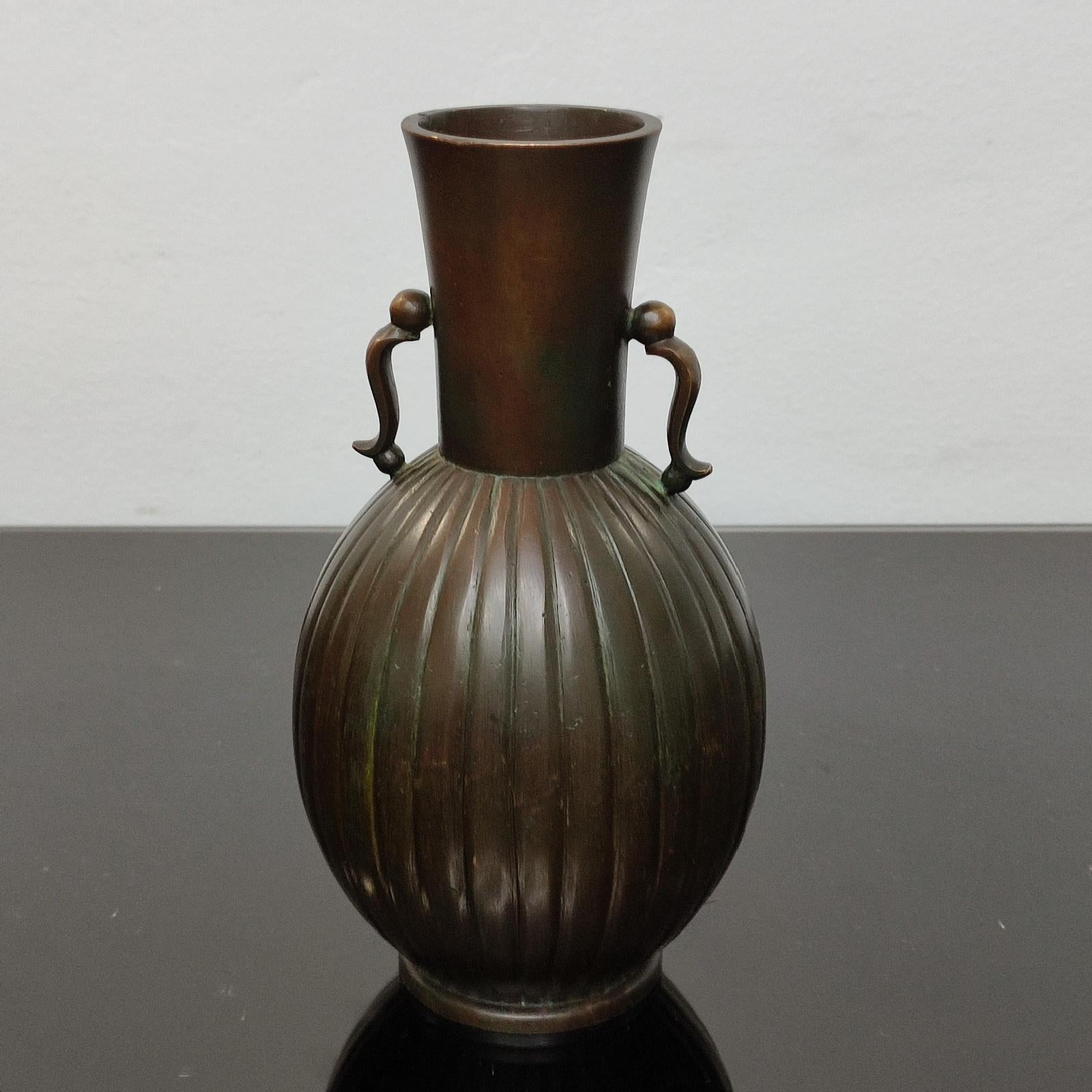 Metà XX secolo Vaso Art Deco in bronzo di Just Andersen in vendita
