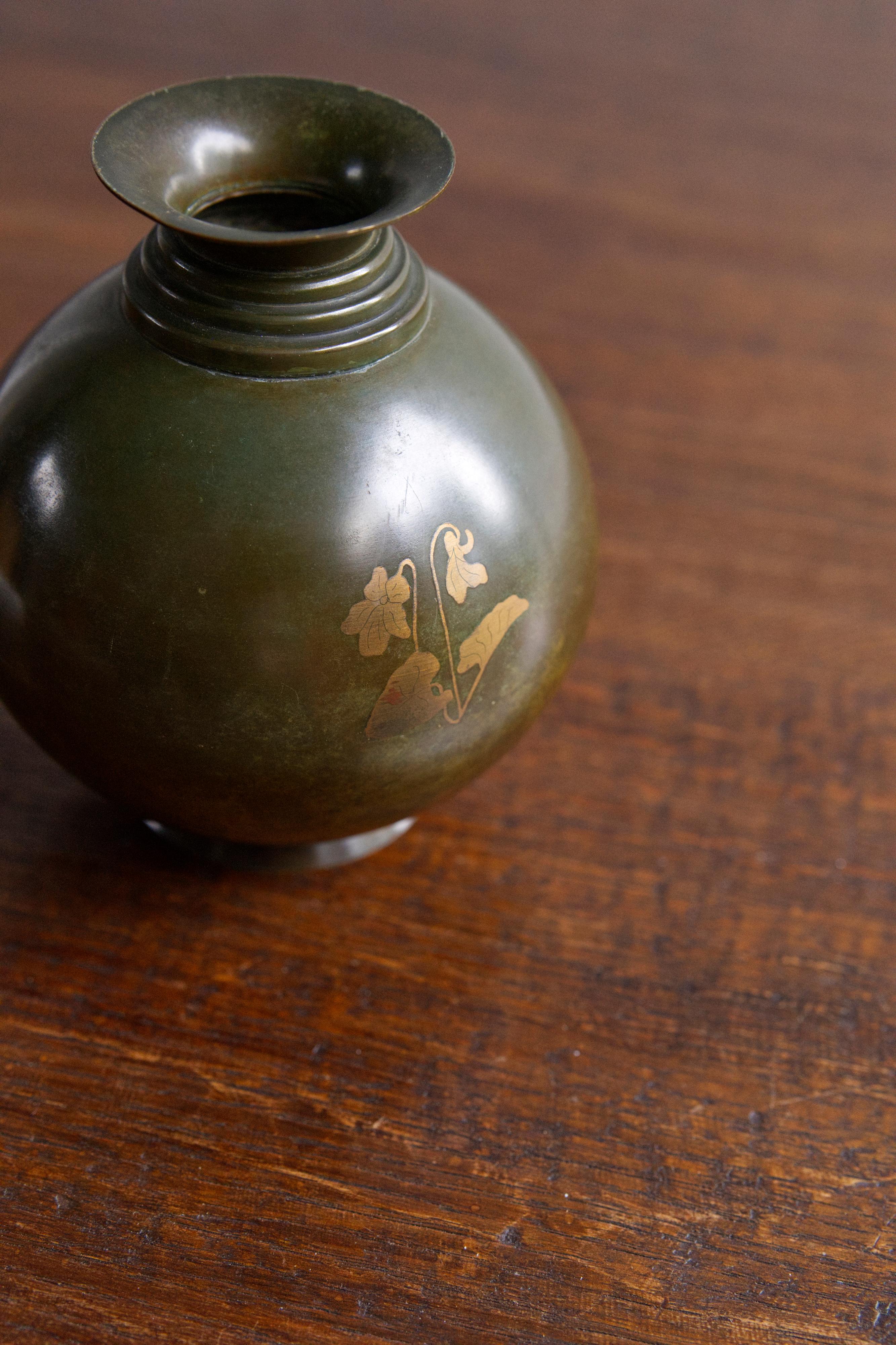 Vaso in bronzo Art déco di Krone Bonce, Danimarca 1930 ca. in vendita 3