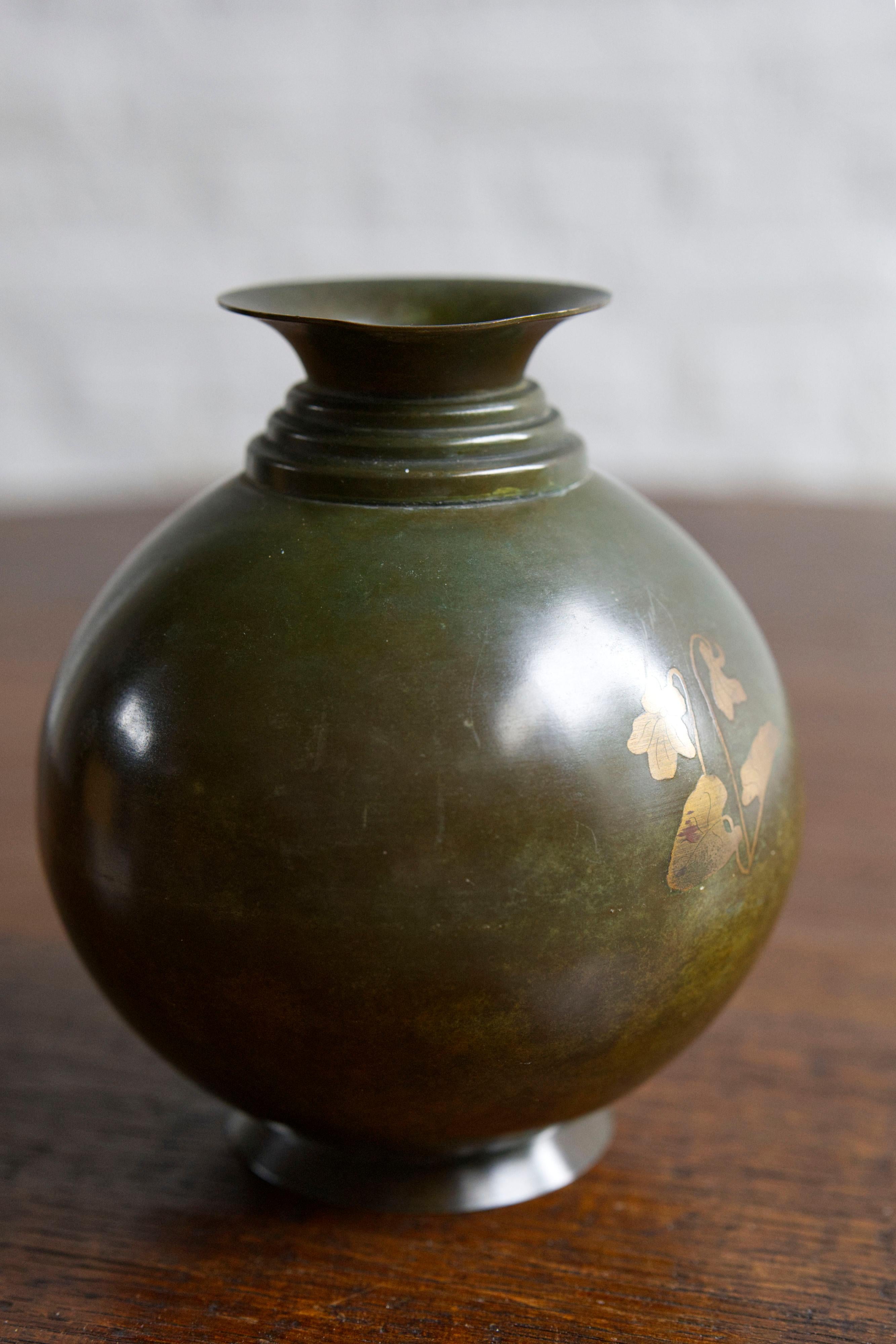 Vaso in bronzo Art déco di Krone Bonce, Danimarca 1930 ca. in vendita 2
