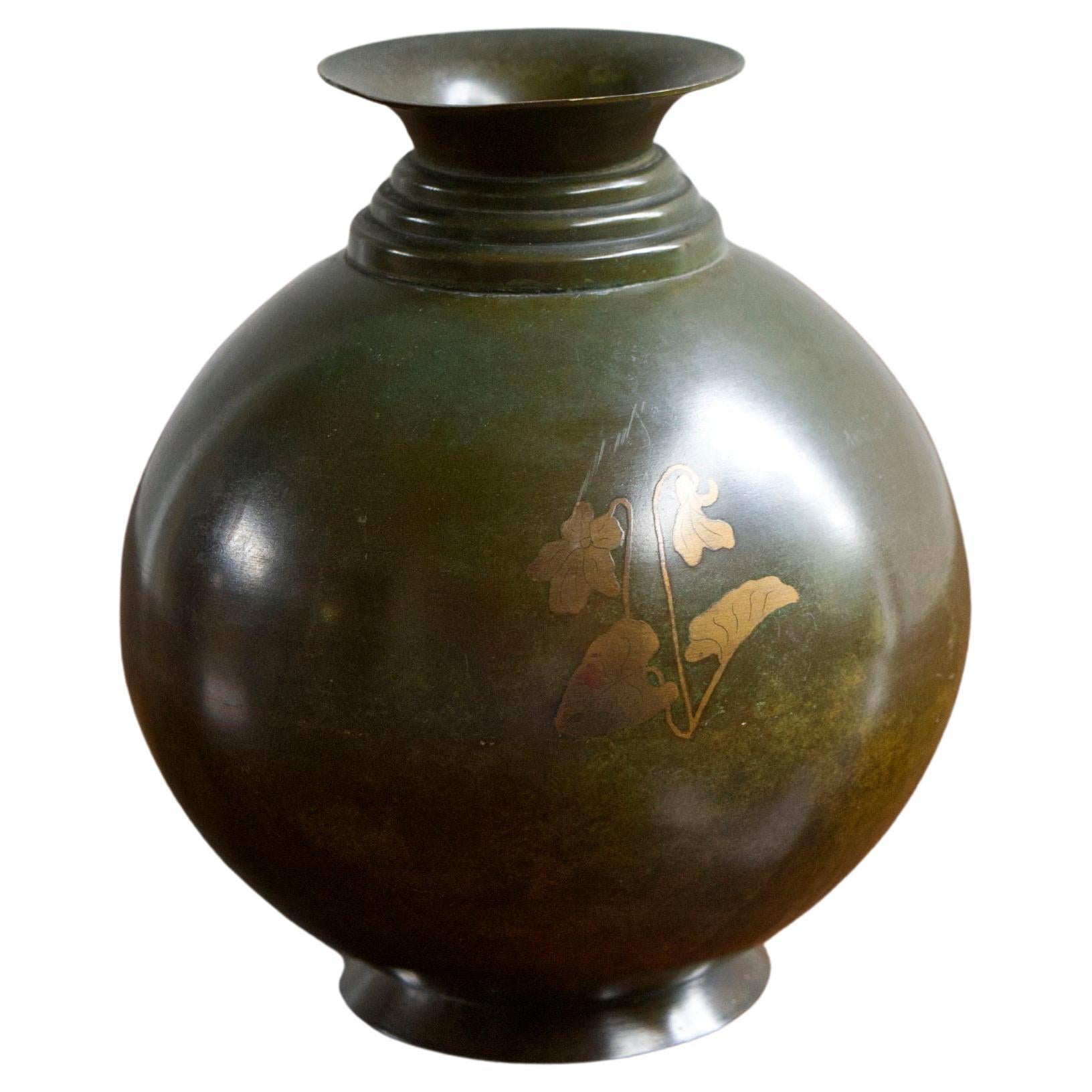Art deco bronze vase by Krone Bonce, Denmark ca. 1930