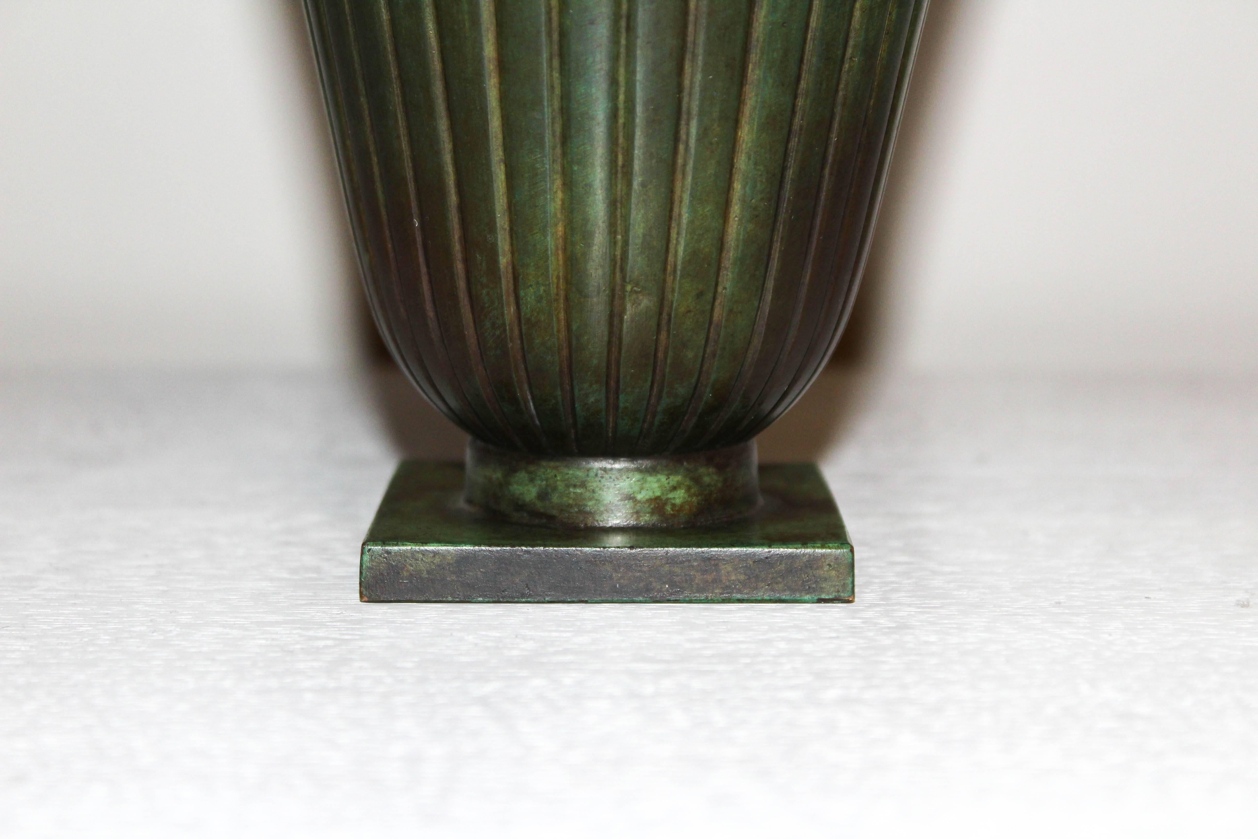 Art Deco Bronze Vase by Swedish GAB In Good Condition In Malmo, SE