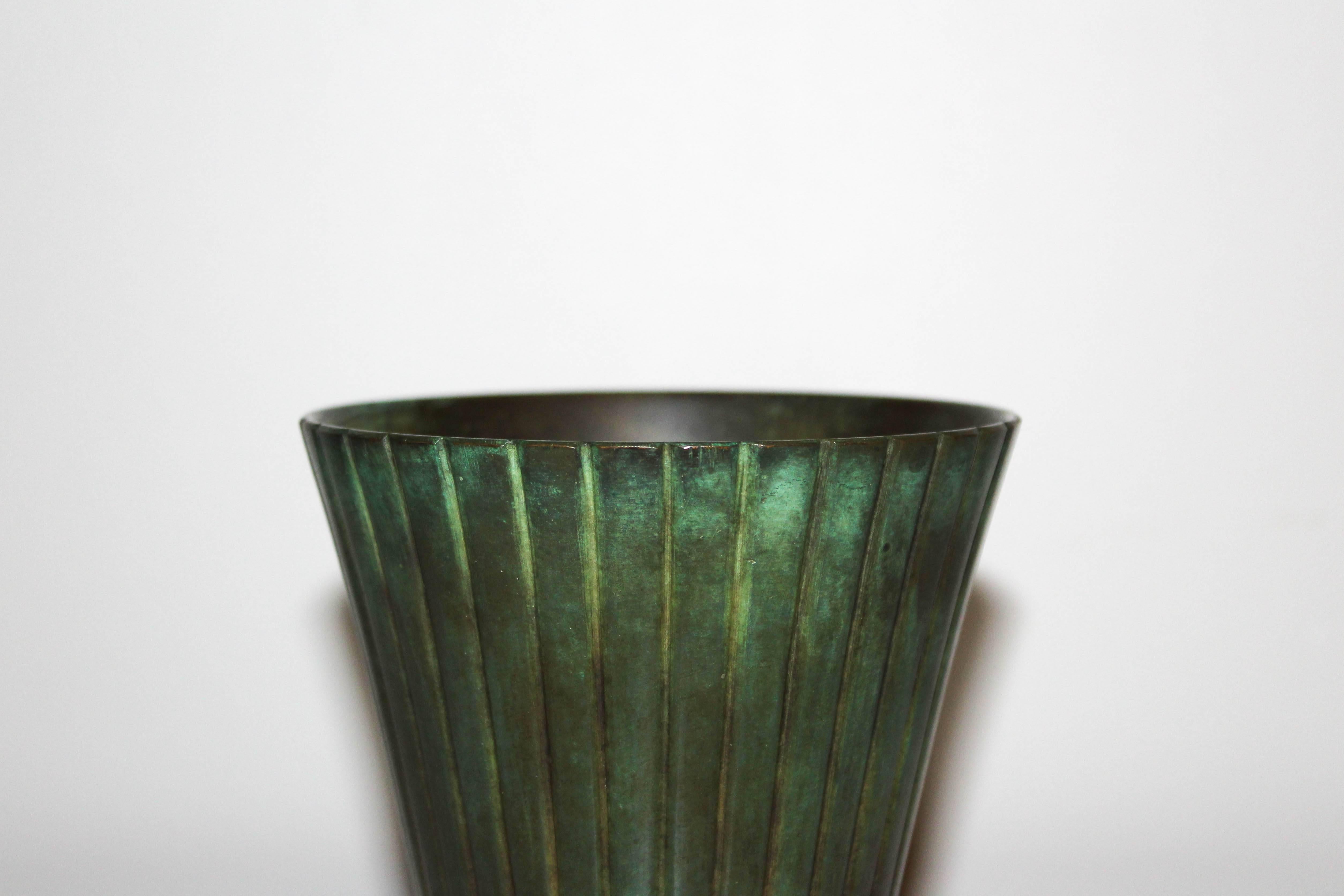 Mid-20th Century Art Deco Bronze Vase by Swedish GAB