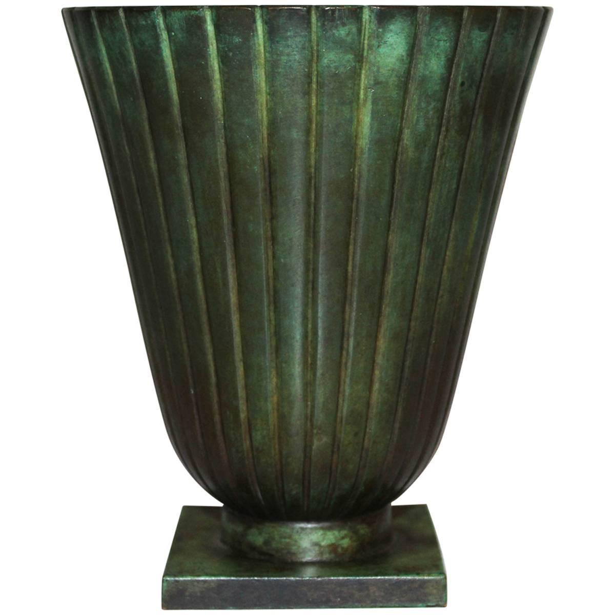 Art Deco Bronze Vase by Swedish GAB