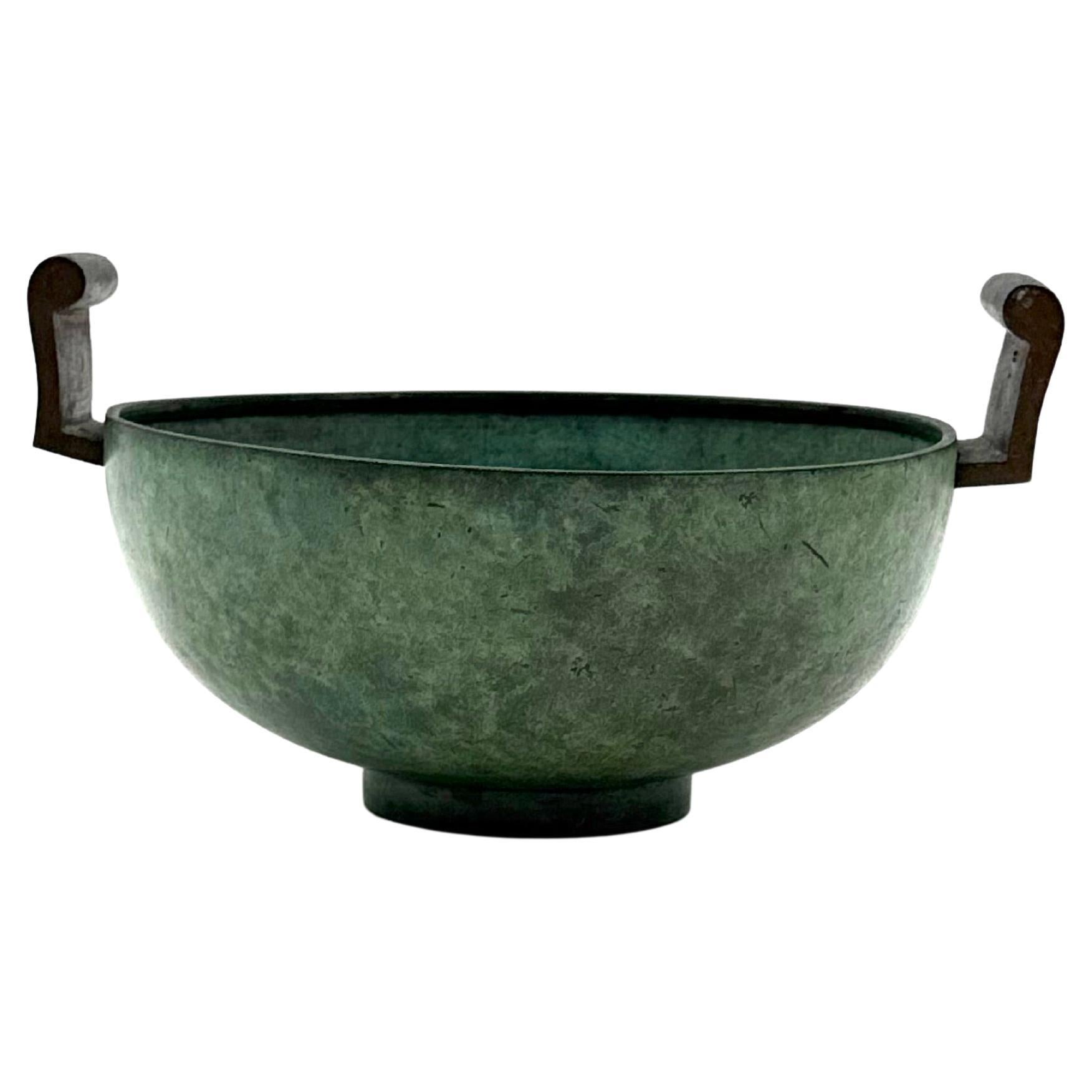 Art Deco Bronzevase, Italien ca. 1930er Jahre