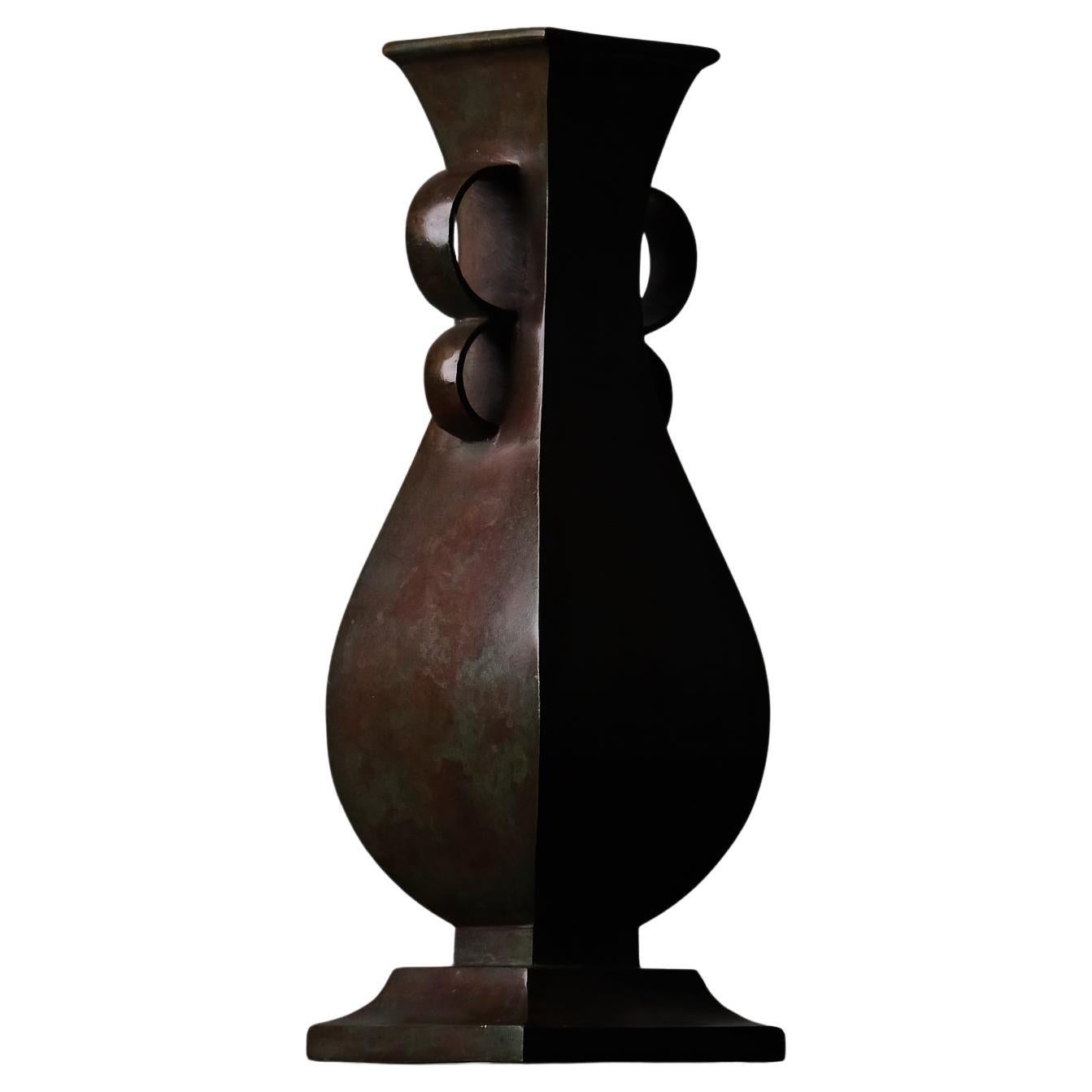 Art Deco bronze vase model "9017", Sune Bäckström, Sweden, 1920s For Sale