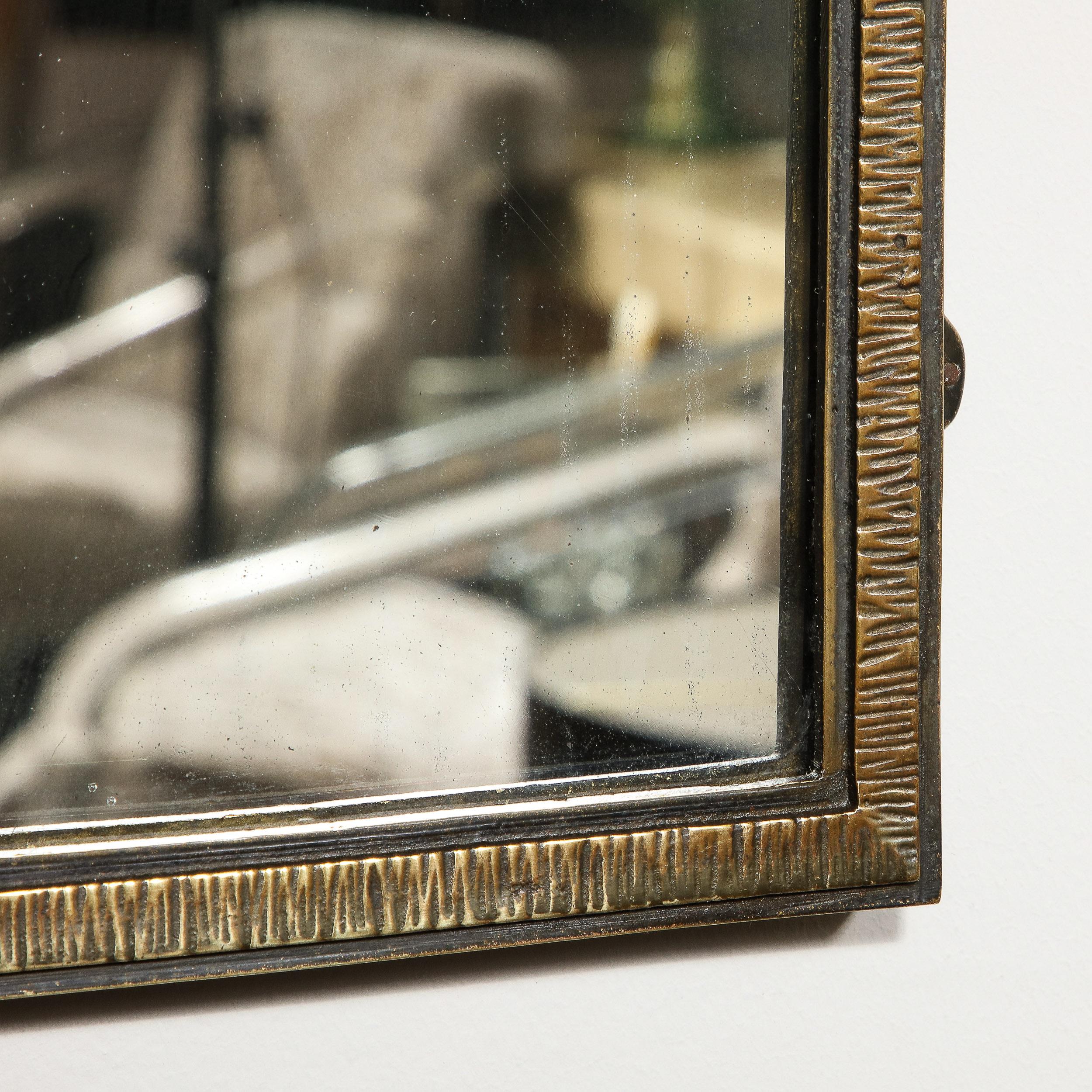 Konsolen-Tisch- und Spiegel-Set aus Bronze mit Vitrolite im Art déco-Stil von La Salle Iron Works im Angebot 9