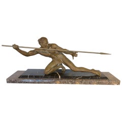 Art Deco Bronze Warrior by Pierre Hugonnet