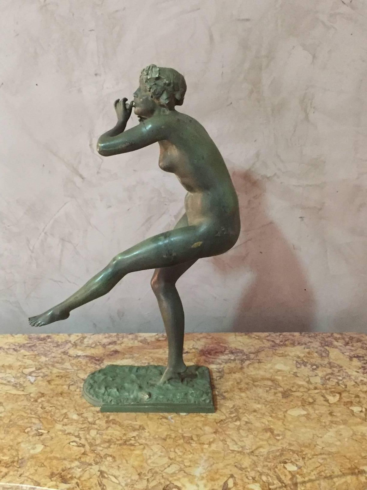Art Déco Bronzo Art Deco con patina firmato dal francese Paul Philippe, 1900 in vendita