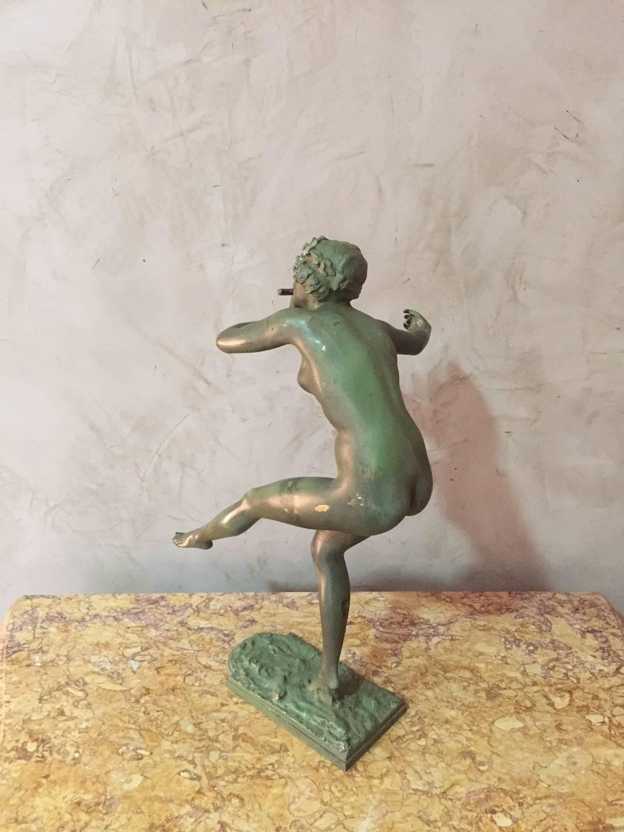 Bronze Art Déco avec patine signé par le Français Paul Philippe, années 1900 Bon état - En vente à LEGNY, FR