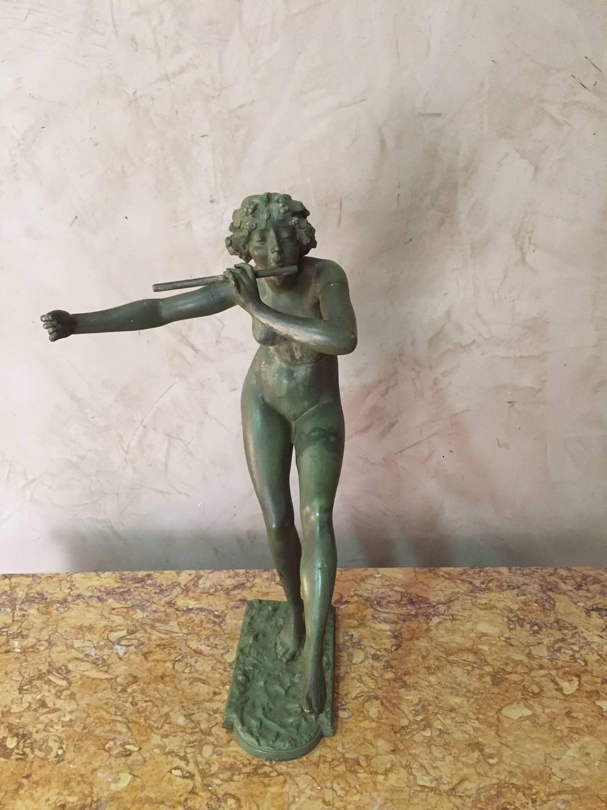 Bronzo Art Deco con patina firmato dal francese Paul Philippe, 1900 in vendita 1